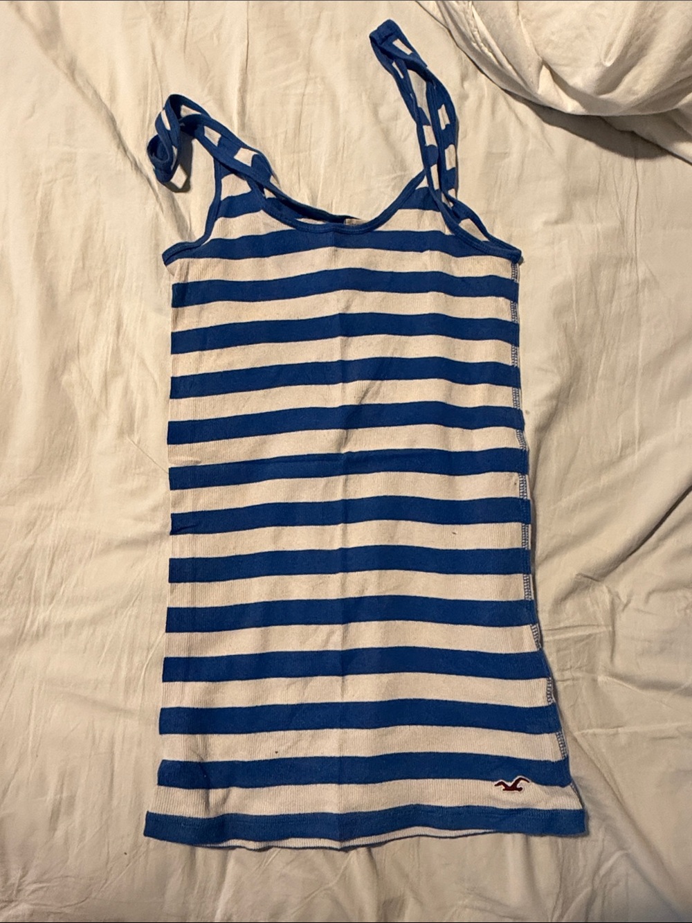 Hollister Blue & White Striped Bandeau Tank